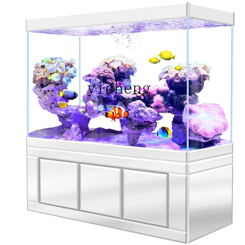 

ZC Fish Tank 2023 New Living Room Large Partition Screens Hallway Home Floor Ecological Fish Globe Aquarium