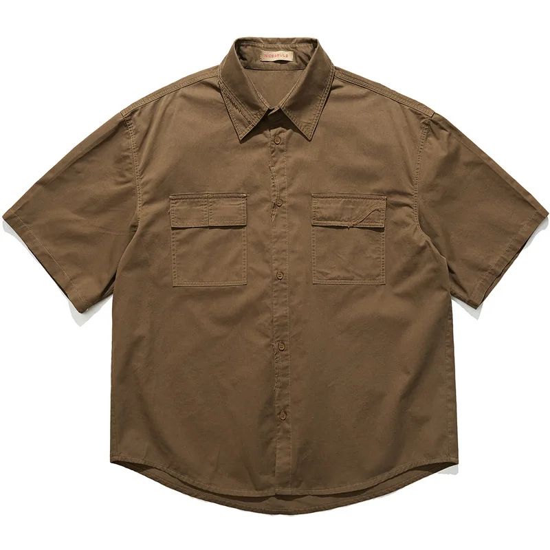 

Japanese vintage May khaki multi-pocket cargo short-sleeved