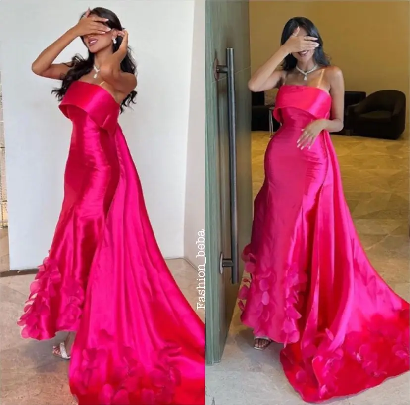 Mermaid Strapless Evening Dresses Sleeveless Ruffle Sweep Train Floor Length Prom Dresses Saudi Arabia Women's Formal Dress
Mermaid Strapless Evening Dresses Sleeveless Ruffle Sweep Train Floor Length Prom Dresses Saudi Arabia Women's Formal Dress