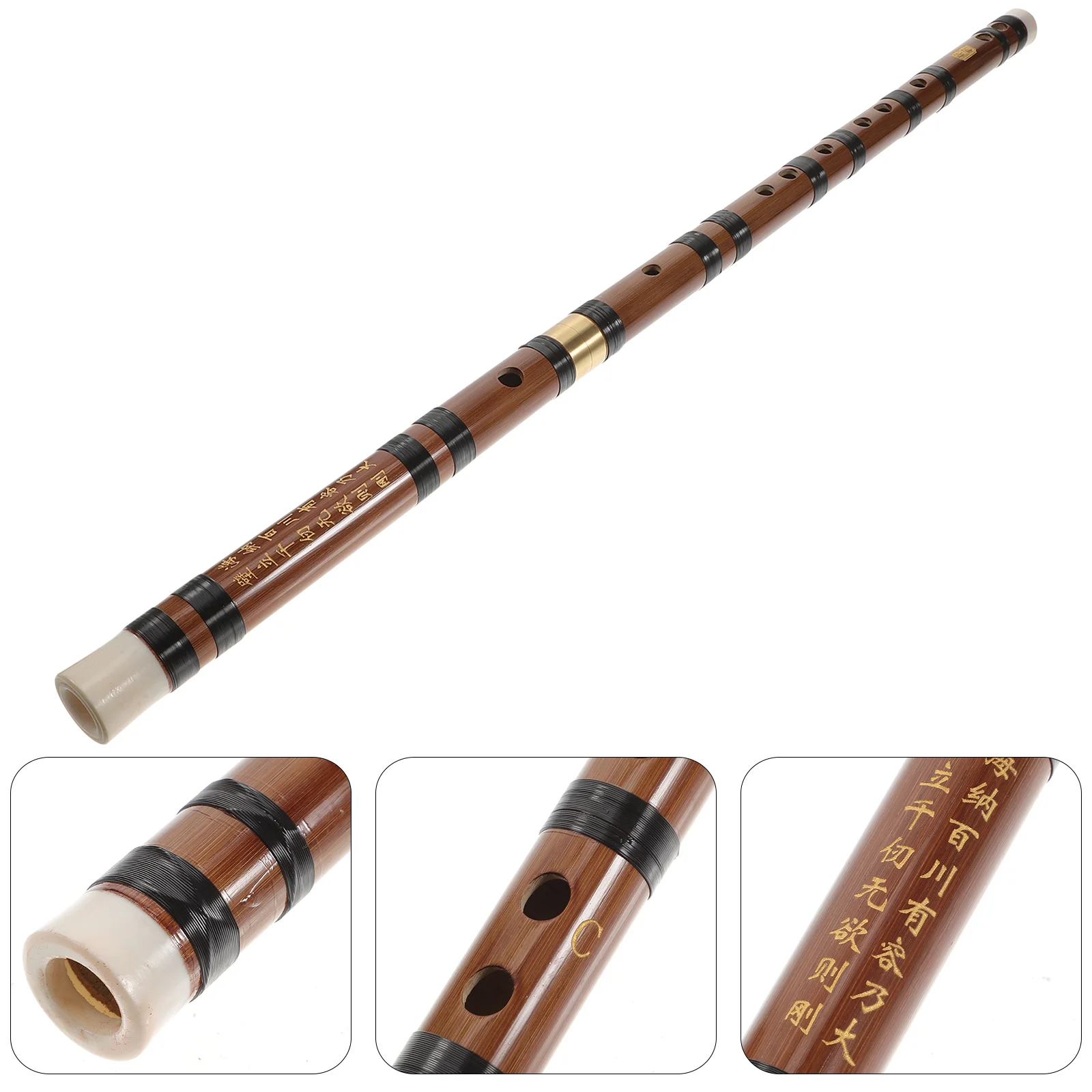 

Two-section Flute Traditional Chinese Bamboo Woodwind Musical Instrument Instruments Vintage for Beginners Student