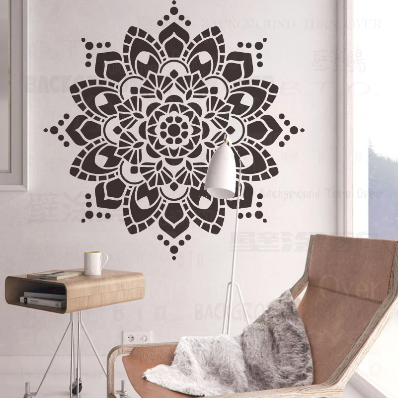 

90cm - 130cm Stencil Wall For Painting Decorative Decors Putty Rollers Plaster Drawing Decor Huge Giant Mandala Round S234