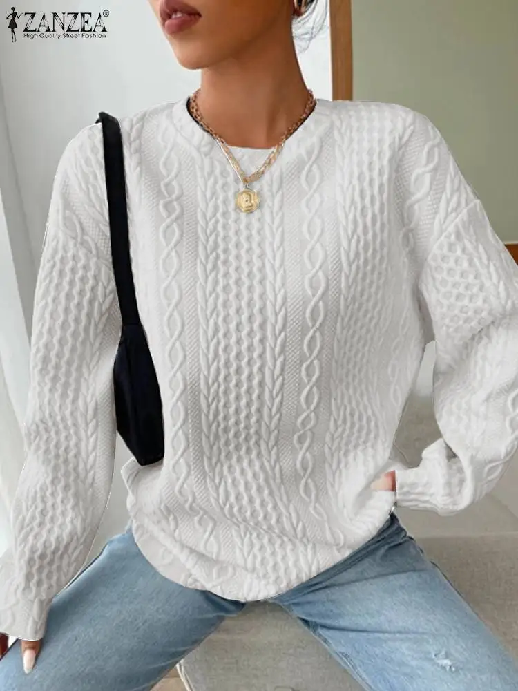 

ZANZE 2023 Solid Color Hooded Sweater Winter Ribbed Sweatshirts Casual Hoodies Fashion Women Long Sleeve Cable Textured Pullover