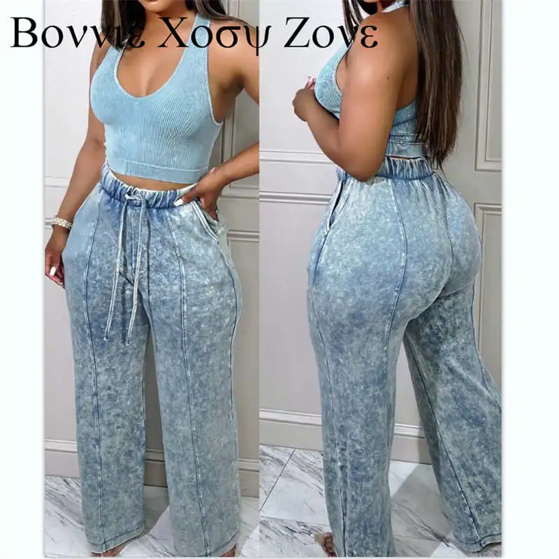 Women Causal High Waist Wide Leg Pocket Decor Washed Pants Tied Detail Washed Long Pants
Women Causal High Waist Wide Leg Pocket Decor Washed Pants Tied Detail Washed Long Pants