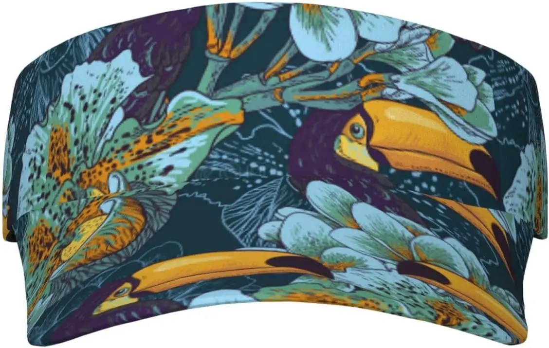 Sport Sun Visor Hat Tropical Parrern Flowers Toucan Lightweight Sun Hat Cap for Baseball Gym
Sport Sun Visor Hat Tropical Parrern Flowers Toucan Lightweight Sun Hat Cap for Baseball Gym
