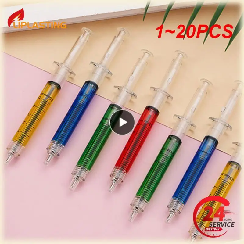 

1~20PCS Injection Shape Ballpen Nurse Needle Ball Point Pen Office School Stationery Pen Syringe Needle Ballpoint Pen