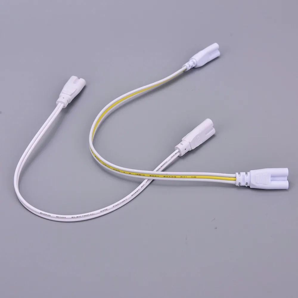 

1Pcs sale 3 pin Double-end Cable Wire LED Tube Connector 30cm Two-phase Three-phase T4 T5 T8 Led Lamp Lighting Connecting