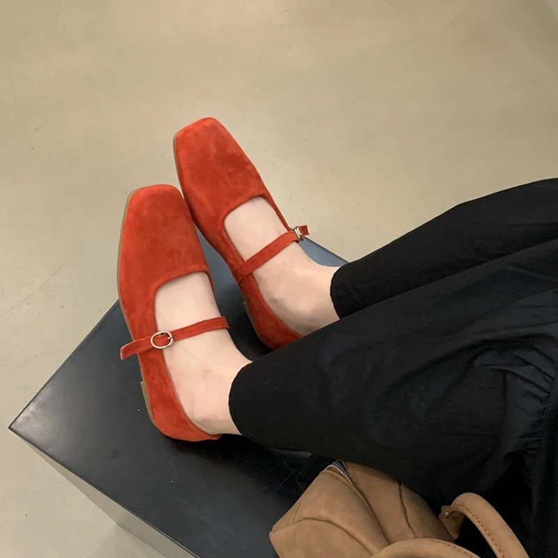 AIYUQI Mary Jane Shoes Women Flat 2025 Spring Shoes Female Genuine Leather Square Head Non-slip Large Size Ballet Shoes Women AIYUQI Mary Jane Shoes Women Flat 2025 Spring Shoes Female Genuine Leather Square Head Non-slip Large Size Ballet Shoes Women