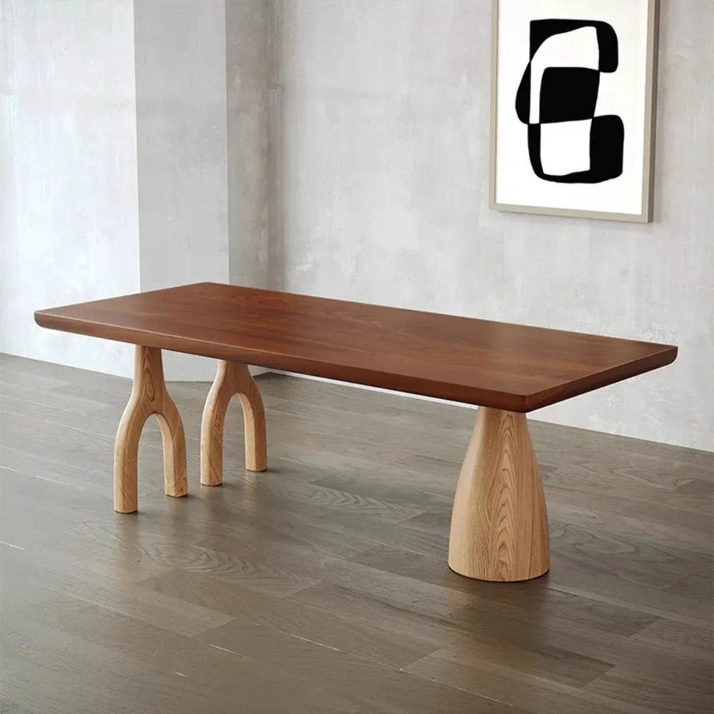 

Индивидуальный скандинавский обеденный стол из белого вощеного дерева, домашний обеденный стол из массива дерева, минималистичный современный офисный стол, тихий верстак из натурального дерева,