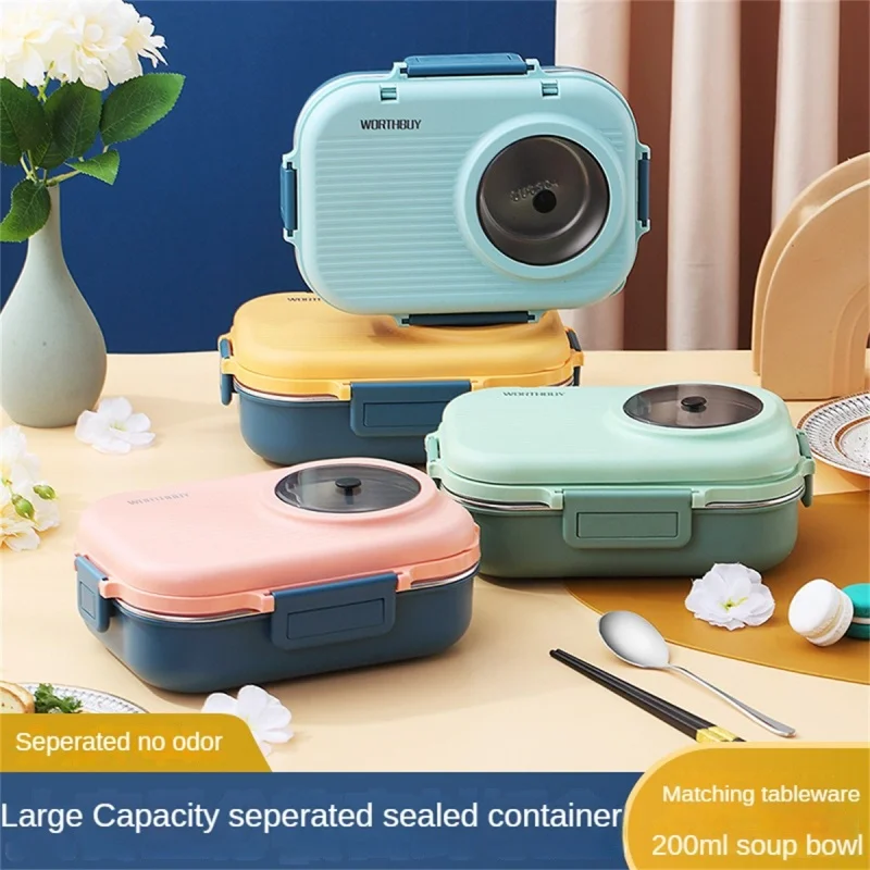 Stainless Steel Lunch Box With Spoon Chopsticks Insulation Lunch Box Removable Food Container Box With Soup Container Lunch Box
Stainless Steel Lunch Box With Spoon Chopsticks Insulation Lunch Box Removable Food Container Box With Soup Container Lunch Box