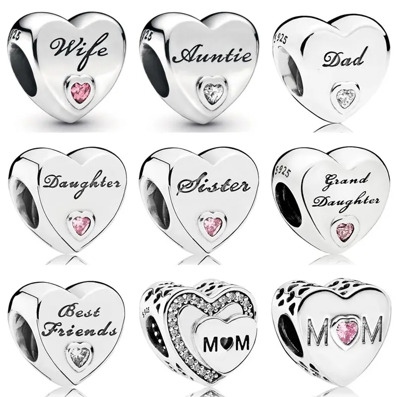 Auntie Wife Sisters Daughter Granddaughter Dad Mother Love Heart Beads Fit Europe Bracelet 925 Sterling Silver Charm Jewelry
Auntie Wife Sisters Daughter Granddaughter Dad Mother Love Heart Beads Fit Europe Bracelet 925 Sterling Silver Charm Jewelry
