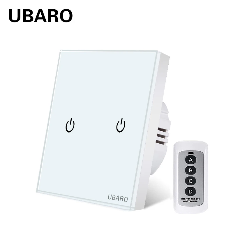UBARO EU UK Standard Wireless Remote Control Light Wall Touch Switch Tempered Crystal Glass Panel Led Home Electrical Improvemet
UBARO EU UK Standard Wireless Remote Control Light Wall Touch Switch Tempered Crystal Glass Panel Led Home Electrical Improvemet