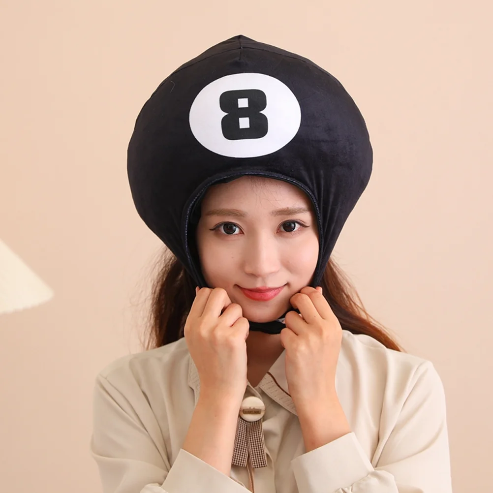 

Billiards Black Eight Headgear Caps Party Hat Decorate Plush Decorative Ball Pp Cotton Festival Headwear Cosplay Supply