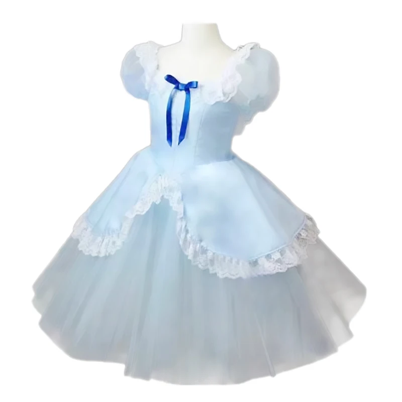 

Long Romantic Ballet Tutu Blue Ballet Dress Performance Clothes Swan Lake Ballerine Femme Children Girls Fairy Ballet Costume