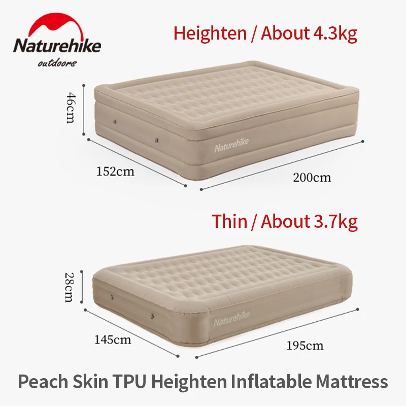 Naturehike утолщенный надувной матрас 46 см Высота 2 человек спящий воздушный коврик персиковая кожа ТПУ Кемпинг Открытый коврик подарок воздушный насос
Naturehike утолщенный надувной матрас 46 см Высота 2 человек спящий воздушный коврик персиковая кожа ТПУ Кемпинг Открытый коврик подарок воздушный насос