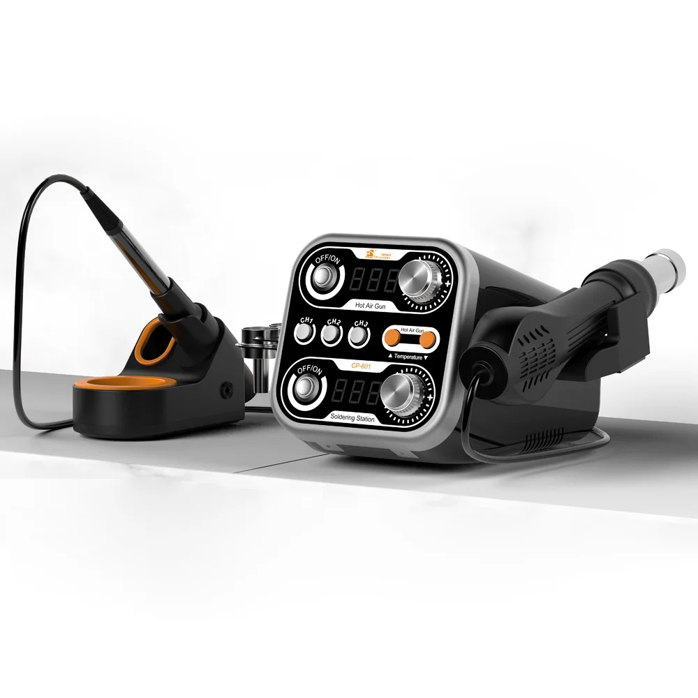 M-Triangel CP-601 2 in 1 760W 450 Celsius Iron Tool 500 Hot Air Gun Soldering Station Rework Desoldering
M-Triangel CP-601 2 in 1 760W 450 Celsius Iron Tool 500 Hot Air Gun Soldering Station Rework Desoldering