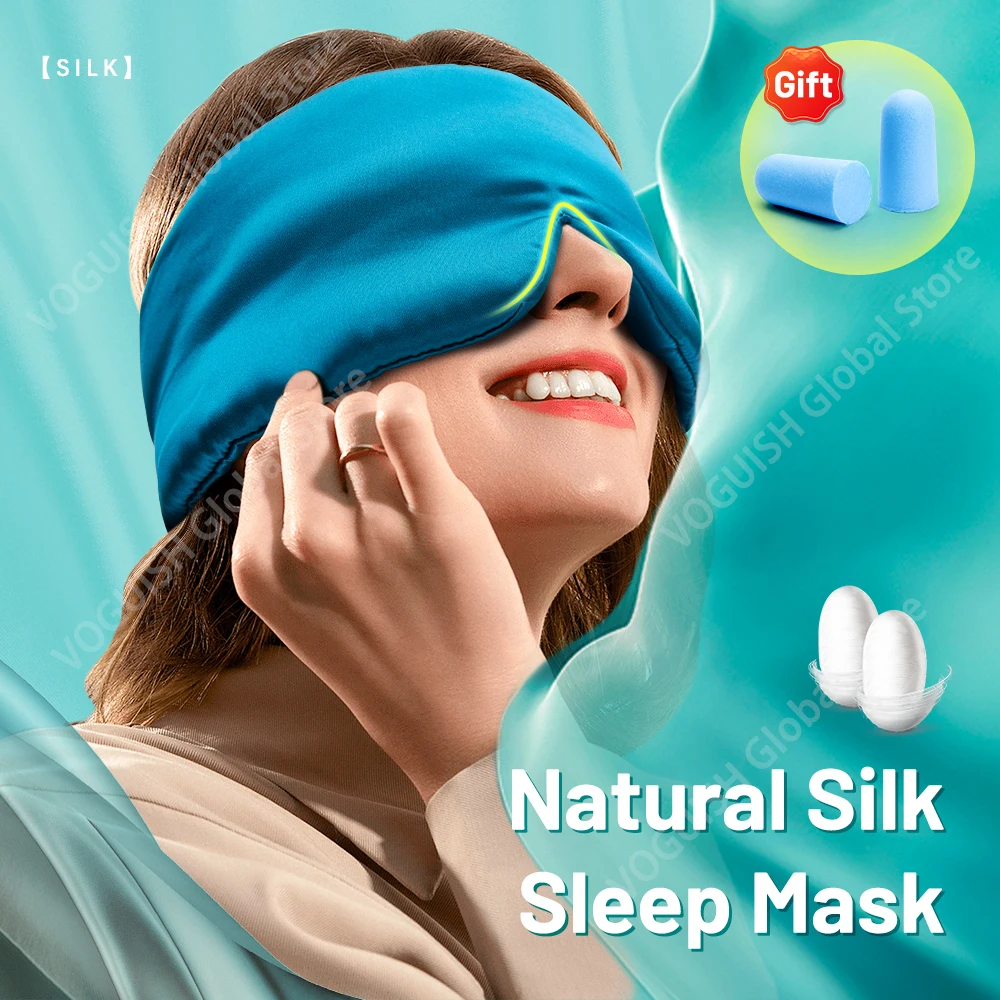 

100% Natural Mulberry Silk Sleeping Eye Mask Silk Eye Patch Blackout Light Eyeshade Travel Nap Eyepatch Soft Smooth Blindfold