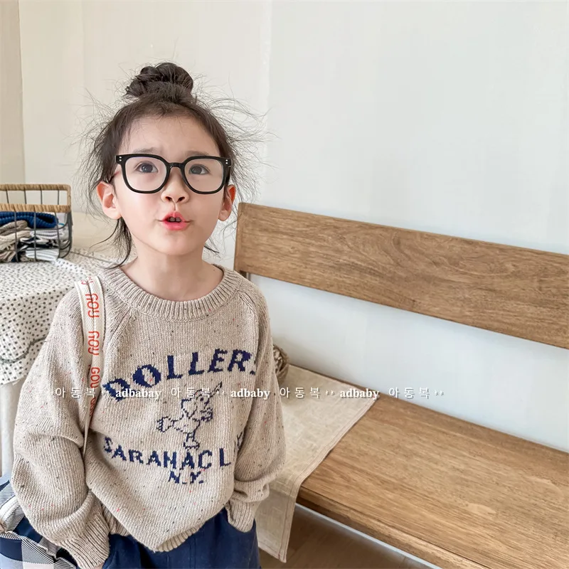 2024 Autumn New Children Long Sleeve Sweater Fashion Letter Print Girls Knit Sweater Loose Baby Knitted Pullover Kids Clothes
2024 Autumn New Children Long Sleeve Sweater Fashion Letter Print Girls Knit Sweater Loose Baby Knitted Pullover Kids Clothes