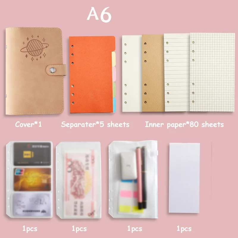 A6 Pocket NoteBook Loose-leaf Notebooks and Journals Budget Binder Planner Leather Journal Cover Notebooks Binder Note Set
A6 Pocket NoteBook Loose-leaf Notebooks and Journals Budget Binder Planner Leather Journal Cover Notebooks Binder Note Set