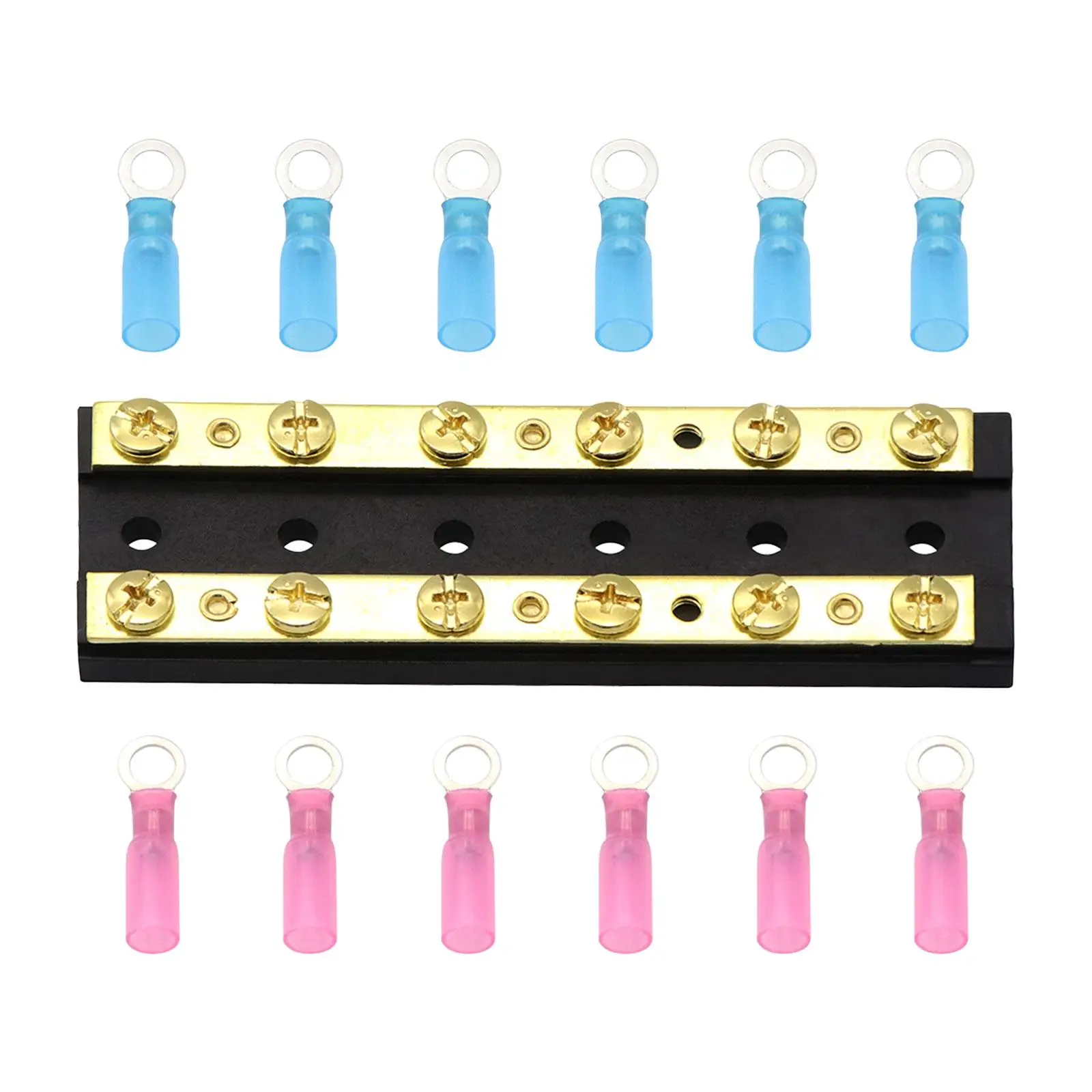 6 Terminals Bus Bar Dual Bar Terminal Block Heavy Duty Professional Wire Terminal Barrier Terminal Strip Block for Vehicle RV
6 Terminals Bus Bar Dual Bar Terminal Block Heavy Duty Professional Wire Terminal Barrier Terminal Strip Block for Vehicle RV