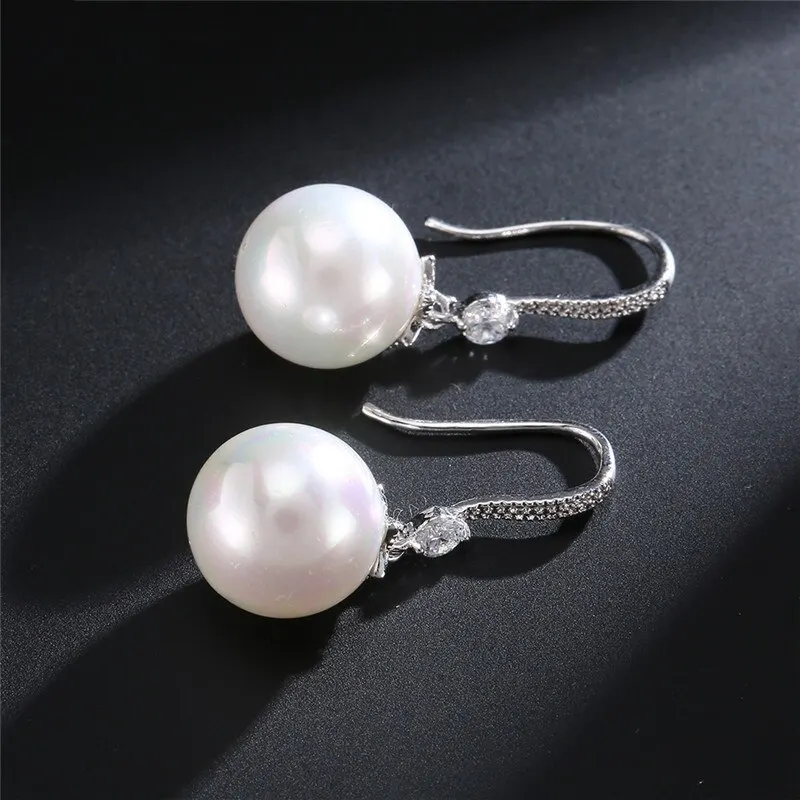 Fashion Water Drop Pearl Zircon Dangle Earrings for Women Bridesmaid Wedding Jewelry 2 Mallzona S8af7f6787f214c4dafd3a4ea7b5180act Fashion Water Drop Pearl Zircon Dangle Earrings for Women Bridesmaid Wedding Jewelry Mallzona