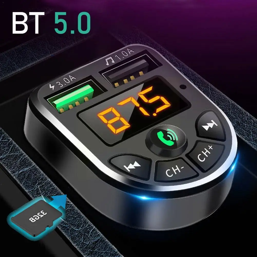 New Hands-Free FM Transmitter Wireless Bluetooth-compatible Car Kit MP3 Music Player Support USB TF Card for Mobile Phones P1U0
New Hands-Free FM Transmitter Wireless Bluetooth-compatible Car Kit MP3 Music Player Support USB TF Card for Mobile Phones P1U0