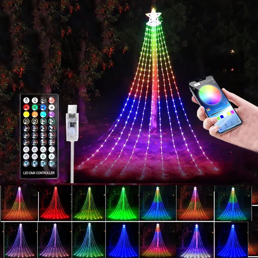 9X2.8M APP Control Christmas Waterfall Light Smart APP Topper Star Christmas Icicle Light for Tree Wedding Holiday Decoration
9X2.8M APP Control Christmas Waterfall Light Smart APP Topper Star Christmas Icicle Light for Tree Wedding Holiday Decoration