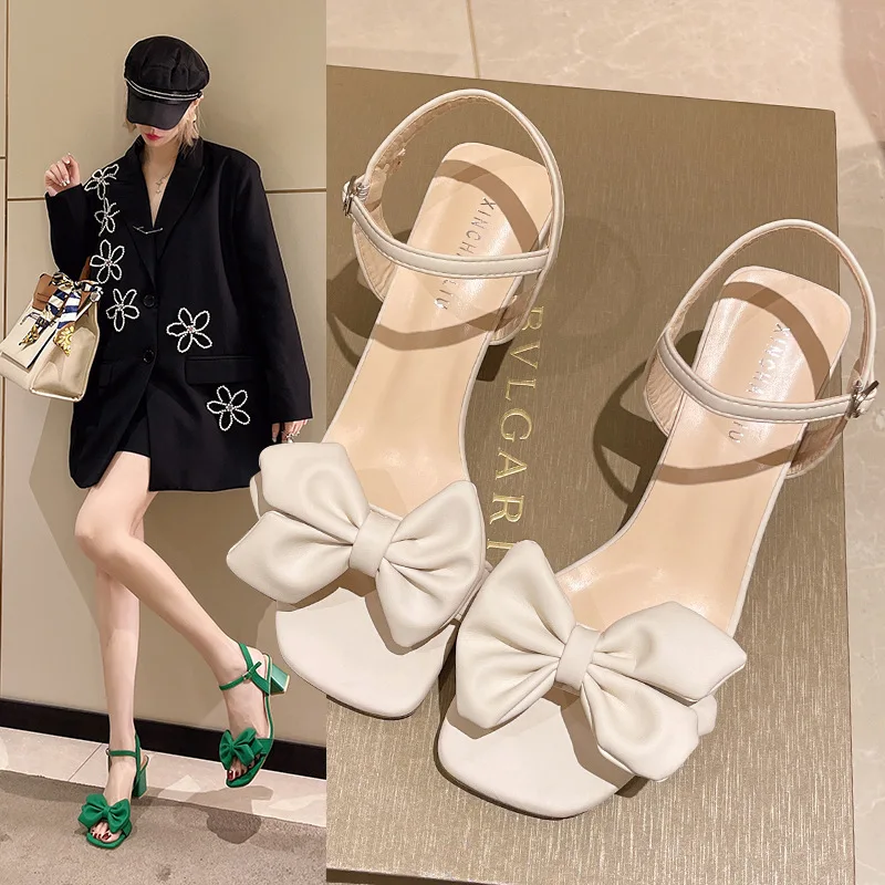 Bow tie thick heeled sandals for women's 2024 summer fairy style one line strap fashion hundred matching skirt high heels traf
Bow tie thick heeled sandals for women's 2024 summer fairy style one line strap fashion hundred matching skirt high heels traf