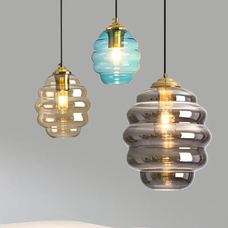 

Nordic Glass Dinning Room Pendant Lights Macaron Kitchen Hanging Lamps Restaurant Indoor Lightings Fixture Modern Led Home Deco