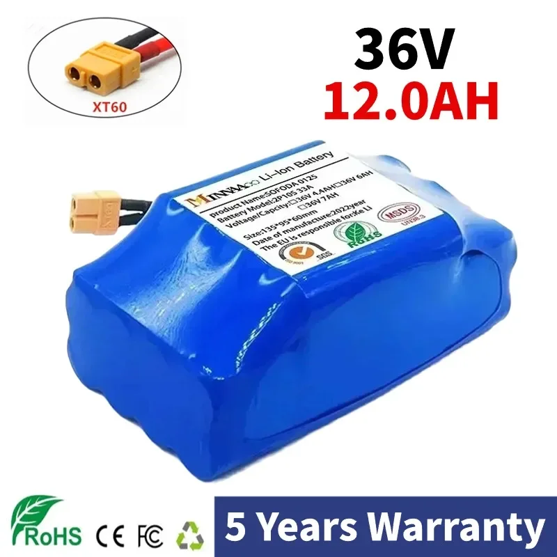 

36V 12.0AH Replacement Li-ion Battery pack for Electric Self Balancing Scooter HoverBoard Unicycle 36V 12Ah Lithium Battery