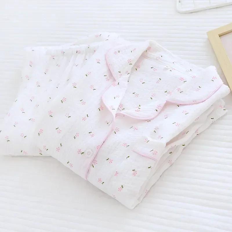 Loose Cotton Set Sleeping Sleeve Print Shirt Casual Home And Full Fdfklak Gauze Fall Wear Spring Homewear Pajama 2pcs
Loose Cotton Set Sleeping Sleeve Print Shirt Casual Home And Full Fdfklak Gauze Fall Wear Spring Homewear Pajama 2pcs