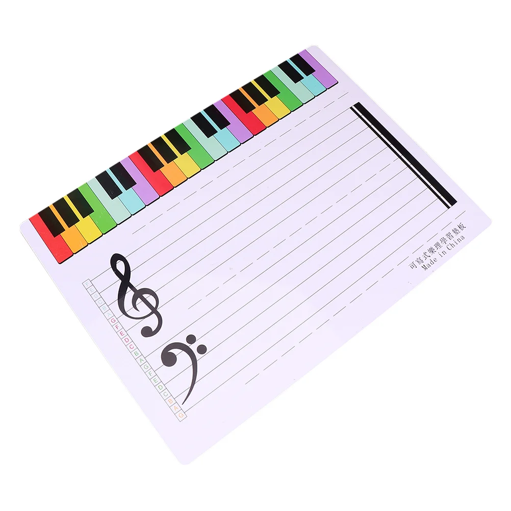 

Erasable Music Staff Piano Practice Board Musical Note Whiteboard Music Staff Erasable Plastic Board Staff board for Teaching