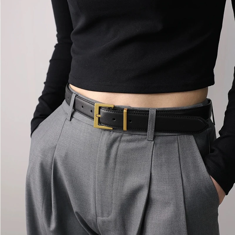 

Fashion Women Leather Belts High Quality Gold Buckle Best Matching Female Dress Jeans Accessories Lady Waistband Adjustable belt
