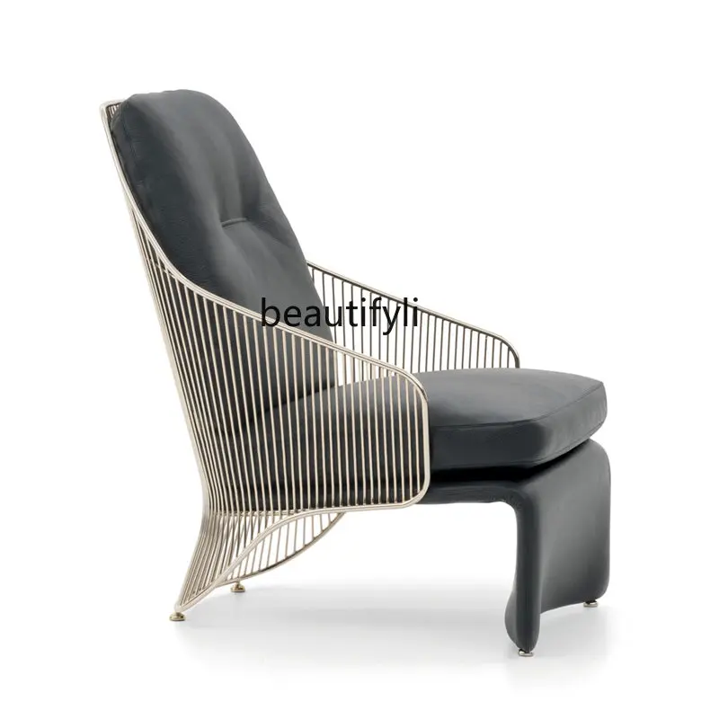 Light Luxury Designer Single Sofa Simple Living Room Leisure Chair Stainless Steel Metal Chair
Light Luxury Designer Single Sofa Simple Living Room Leisure Chair Stainless Steel Metal Chair