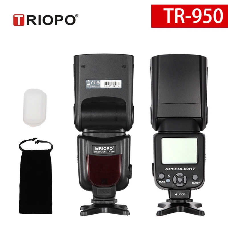 

Triopo TR-950 Flash Light Speedlite Universal For Fujifilm Olympus nikon d3400 Canon 650D 550D 450D 1100D 60D 7D 6D Cameras