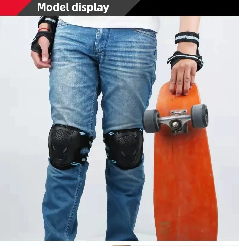 6Pcs/Set Elbow Knee Pads Skating Protector Skateboard Bicycle Sports Protective Gear Riding Roller Wrist Guard Kids Adults BMX 26 S8b06d1bd2b4b46298172de18311dd7b7y