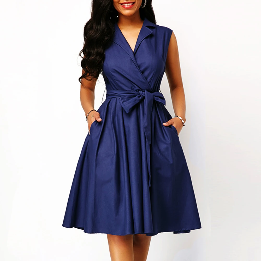 Summer Dress Women 2024 Vintage Sexy V-neck Sleeveless Party Dress Casual Plus Size Slim French Office A-Line Dresses With Belt
Summer Dress Women 2024 Vintage Sexy V-neck Sleeveless Party Dress Casual Plus Size Slim French Office A-Line Dresses With Belt