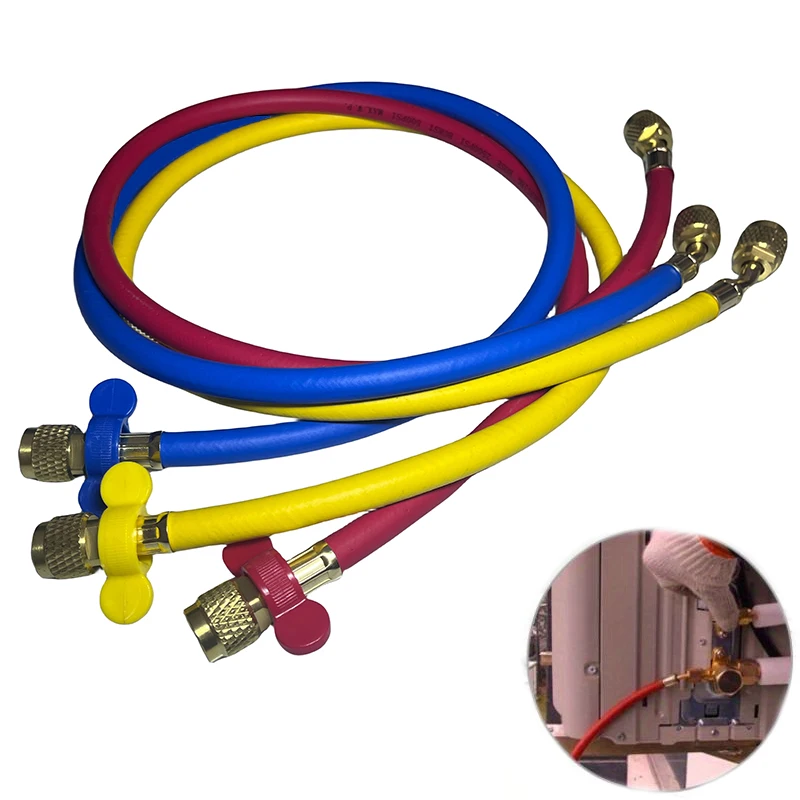 90cm Free Delivery 36" A/C Charging Hose Set for HVAC Air Condition Refrigerant R12 R22 R502 with Switch
90cm Free Delivery 36" A/C Charging Hose Set for HVAC Air Condition Refrigerant R12 R22 R502 with Switch