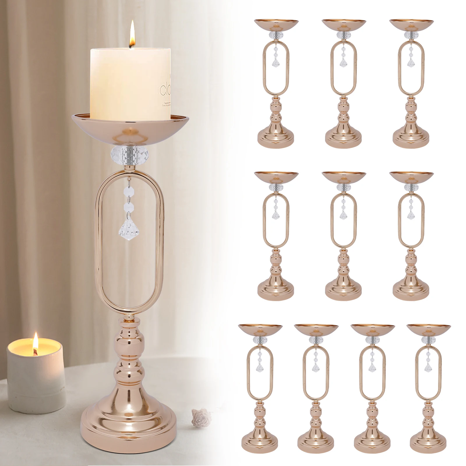 10 Pcs Wedding Gold Vases Pillar Candle Holder for Table Party Decor Weddings Centerpiece
10 Pcs Wedding Gold Vases Pillar Candle Holder for Table Party Decor Weddings Centerpiece
