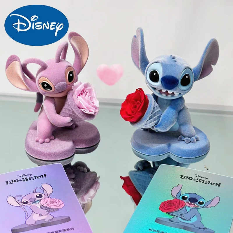 

Disney Valentine's Day Eternal Flower Blind Box Stitch Pooh Mickey Minnie Mouse Mysterious Surprise Figure Anime Guess Bag Toys