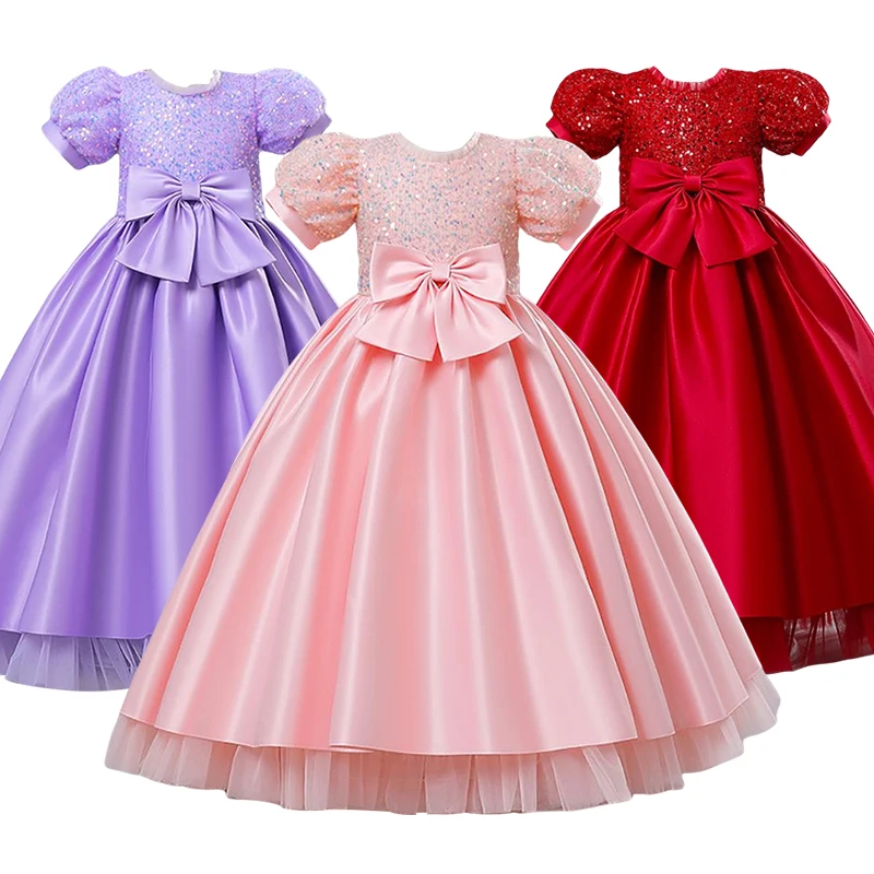 VOGUEON Children Wedding Party Elegant Evening Dress Girls Puff Sleeve Sequins Big Bow Long Dresses Kids Fancy Ball Gown Clothes
VOGUEON Children Wedding Party Elegant Evening Dress Girls Puff Sleeve Sequins Big Bow Long Dresses Kids Fancy Ball Gown Clothes
