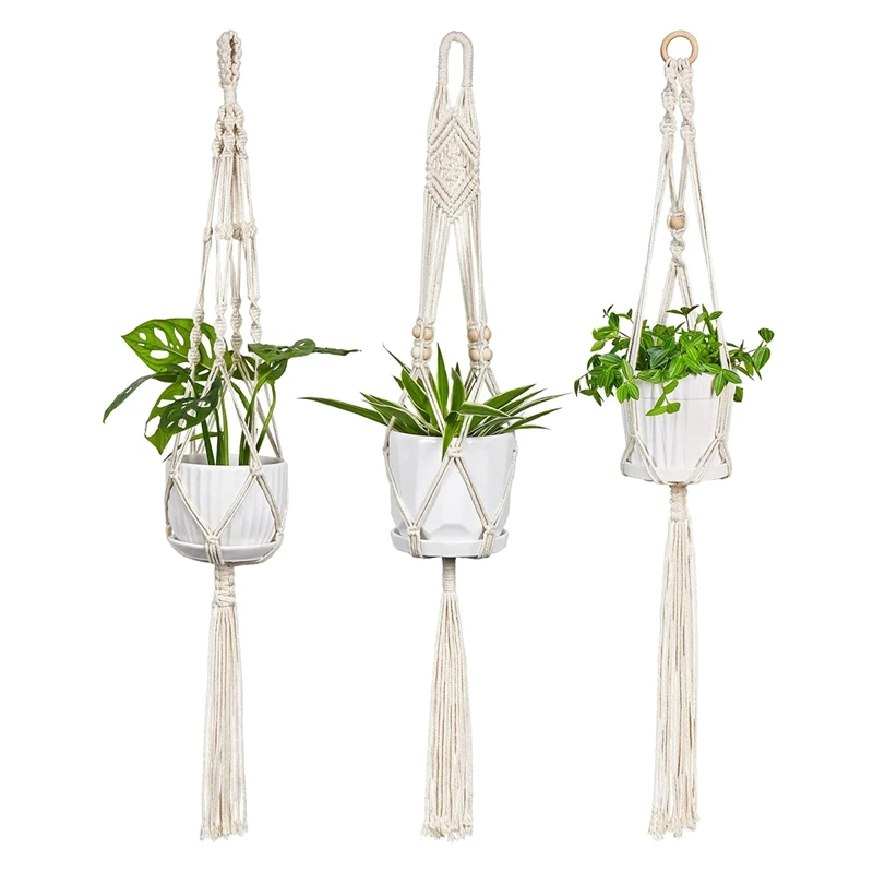 Hanging Planters For Indoor Plants,3 Pack Single Tier Plant Macrame Hangers, Handmade Cotton Rope Hanging Plant Holders
Hanging Planters For Indoor Plants,3 Pack Single Tier Plant Macrame Hangers, Handmade Cotton Rope Hanging Plant Holders