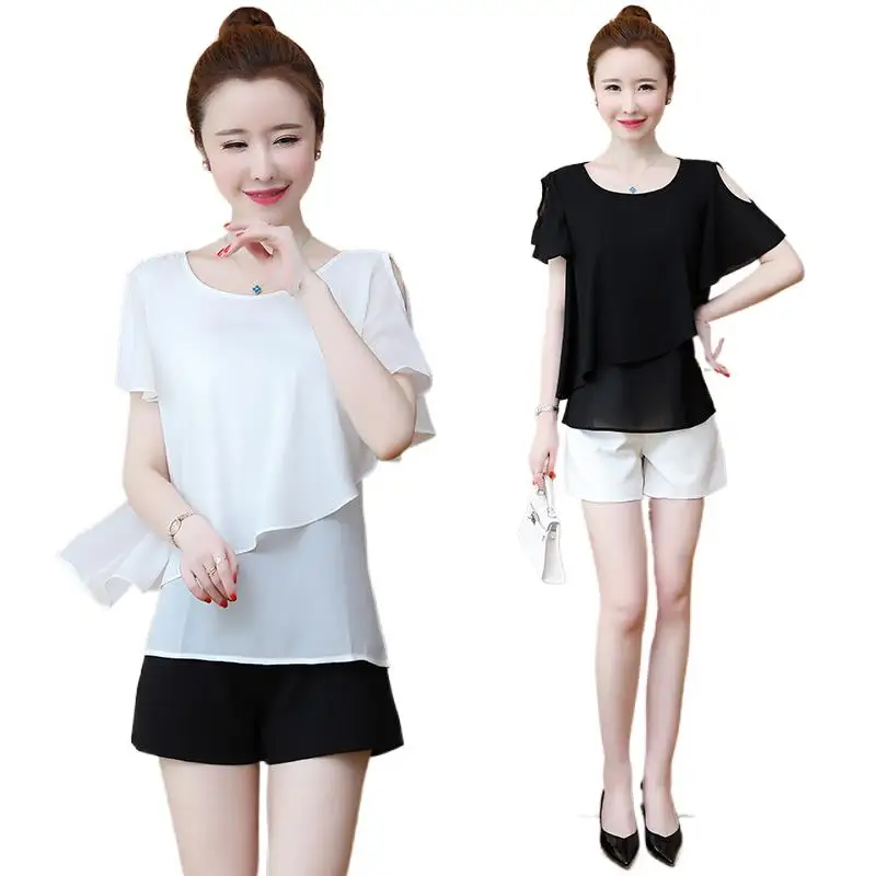 New Ruffles Women Tops Fashion 2024 Womens Summer Chiffon Blouse Batwing Short Sleeve Casual Shirt
New Ruffles Women Tops Fashion 2024 Womens Summer Chiffon Blouse Batwing Short Sleeve Casual Shirt