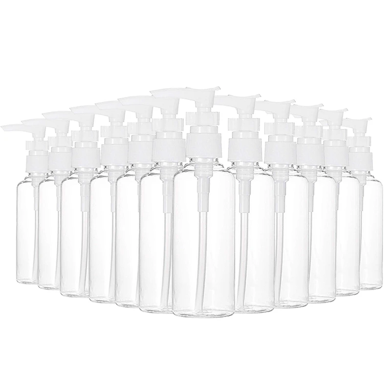 12 Pack 3.4Oz/100Ml Transparent Travel Bottles Pump Bottle Lotion Dispenser Bottle For Water, Massage Oil, Shampoo 
12 Pack 3.4Oz/100Ml Transparent Travel Bottles Pump Bottle Lotion Dispenser Bottle For Water, Massage Oil, Shampoo