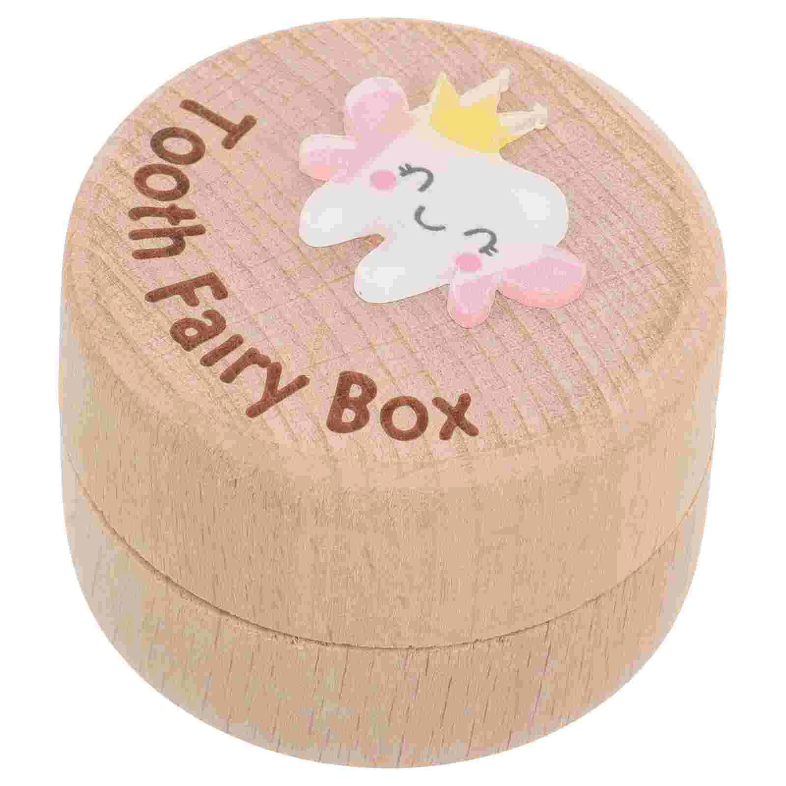 

Children Tooth Holder Baby Changing Teeth Saver Wooden Storage Container Kids Case Fetal Hair