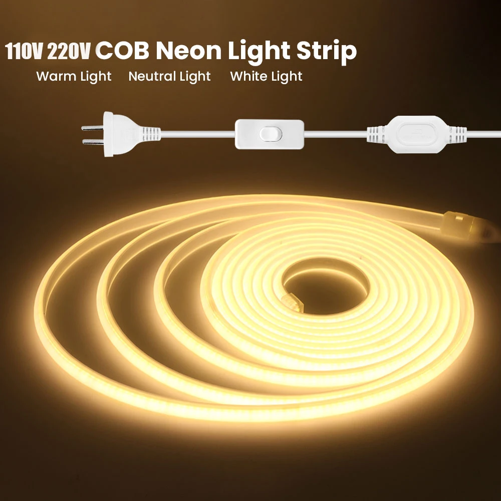 COB Neon Light AC 110V 288leds/M High Bright CRI RA90 IP65 Waterproof Indoor Outdoor Decor Ribbon Tape Rope LED Strip
COB Neon Light AC 110V 288leds/M High Bright CRI RA90 IP65 Waterproof Indoor Outdoor Decor Ribbon Tape Rope LED Strip
