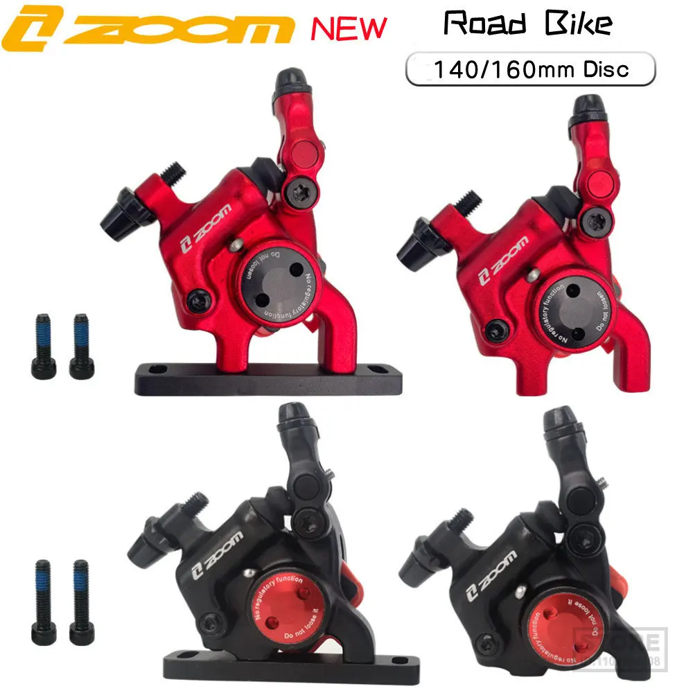 

ZOOM New Road Bike Disc Brake Calipers Front Rear Hydraulic HB105 Line Pull Oil 140/160mm Rotor Bicycl Brak Set