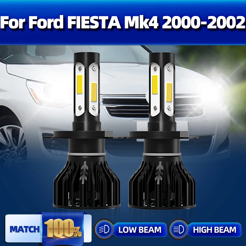 

2PCS H4 LED Car Headlight 120W 20000LM Canbus Auto Headlamp Bulbs 12V 6000K Turbo Lamp For Ford FIESTA Mk4 2000 2001 2002