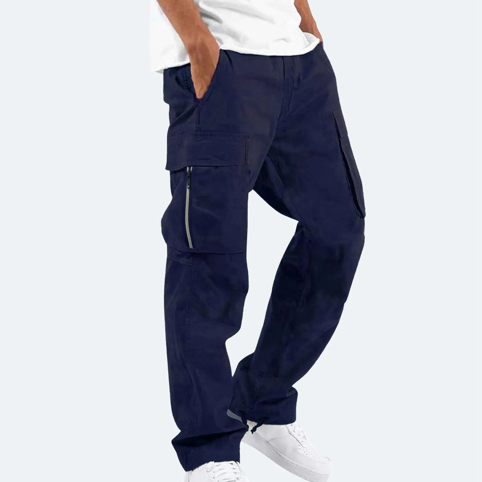 

Men Cargo Pants Spring Summer Trousers Casual Pants Solid Color Trouser Male Loose Harajuku Fashion Sweatpants Streetwear