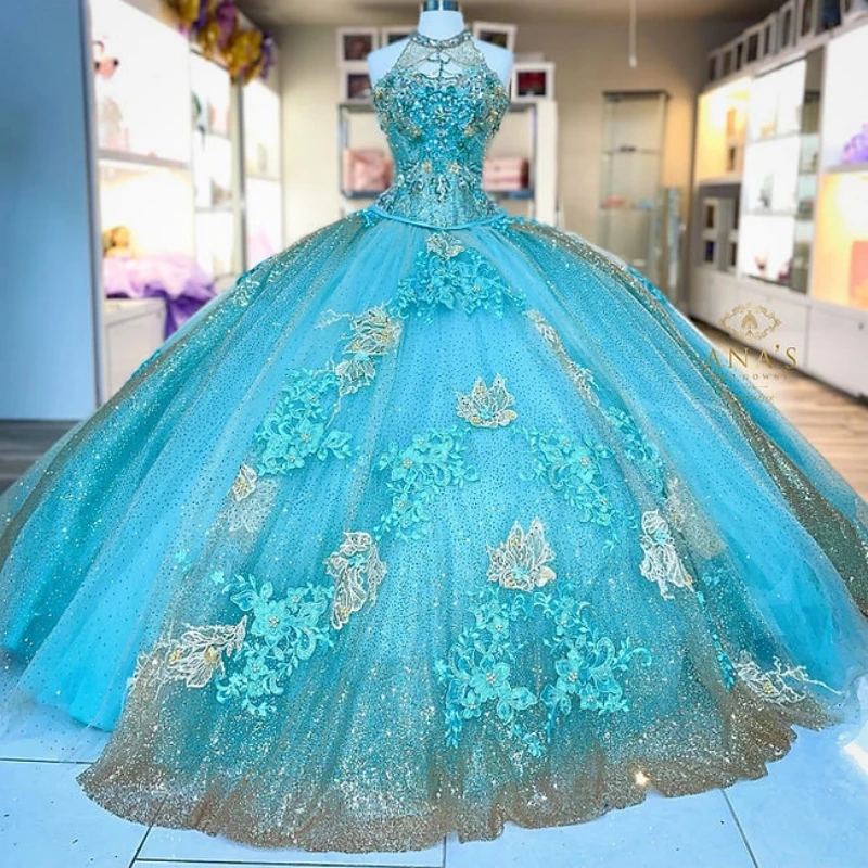 Ashely Alsa Luxury Princess Quinceanera Dresses High Neck Crystal Big Ball Skirt Birthday Party Prom Gown Vestido 15 Anos Robes 
Ashely Alsa Luxury Princess Quinceanera Dresses High Neck Crystal Big Ball Skirt Birthday Party Prom Gown Vestido 15 Anos Robes