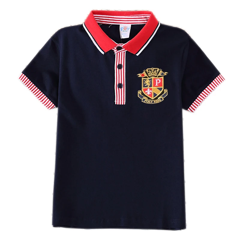 Boys Summer T-shirt Cotton Sports jersey Girls Striped collar clothing Kids embroidery pattern T-Shirts Turn-down Collar Top Tee
Boys Summer T-shirt Cotton Sports jersey Girls Striped collar clothing Kids embroidery pattern T-Shirts Turn-down Collar Top Tee